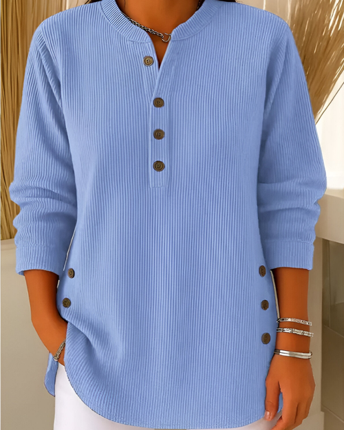 Neris | Modern Stickad Topp med Långa Ärmar