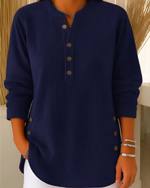 Neris | Modern Stickad Topp med Långa Ärmar