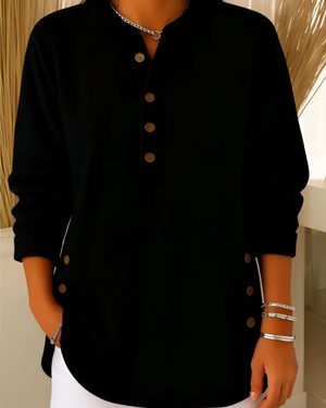 Neris | Modern Stickad Topp med Långa Ärmar