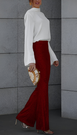 Zari | Elegant Paljett Utsvängd Byxa