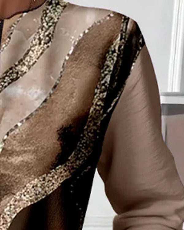 Lera - Sweatshirt med halv dragkedja och vintage tryck