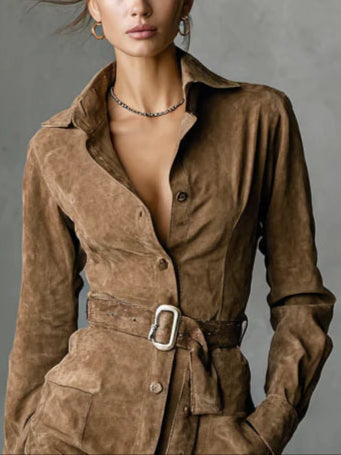 Alba - Midiklänning med långa ärmar